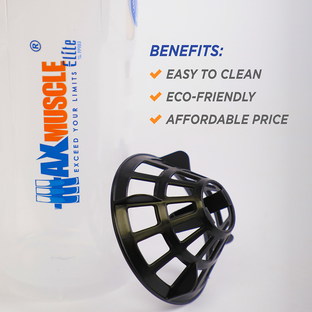 Max Muscle Shaker-1000ml-Clear Black | Maxmuscle Elite